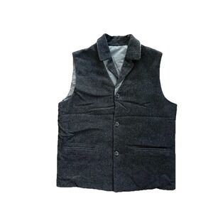 OLSEN Collection Reversible Button Vest XL Gray Charcoal Sleeveless Wool Blend